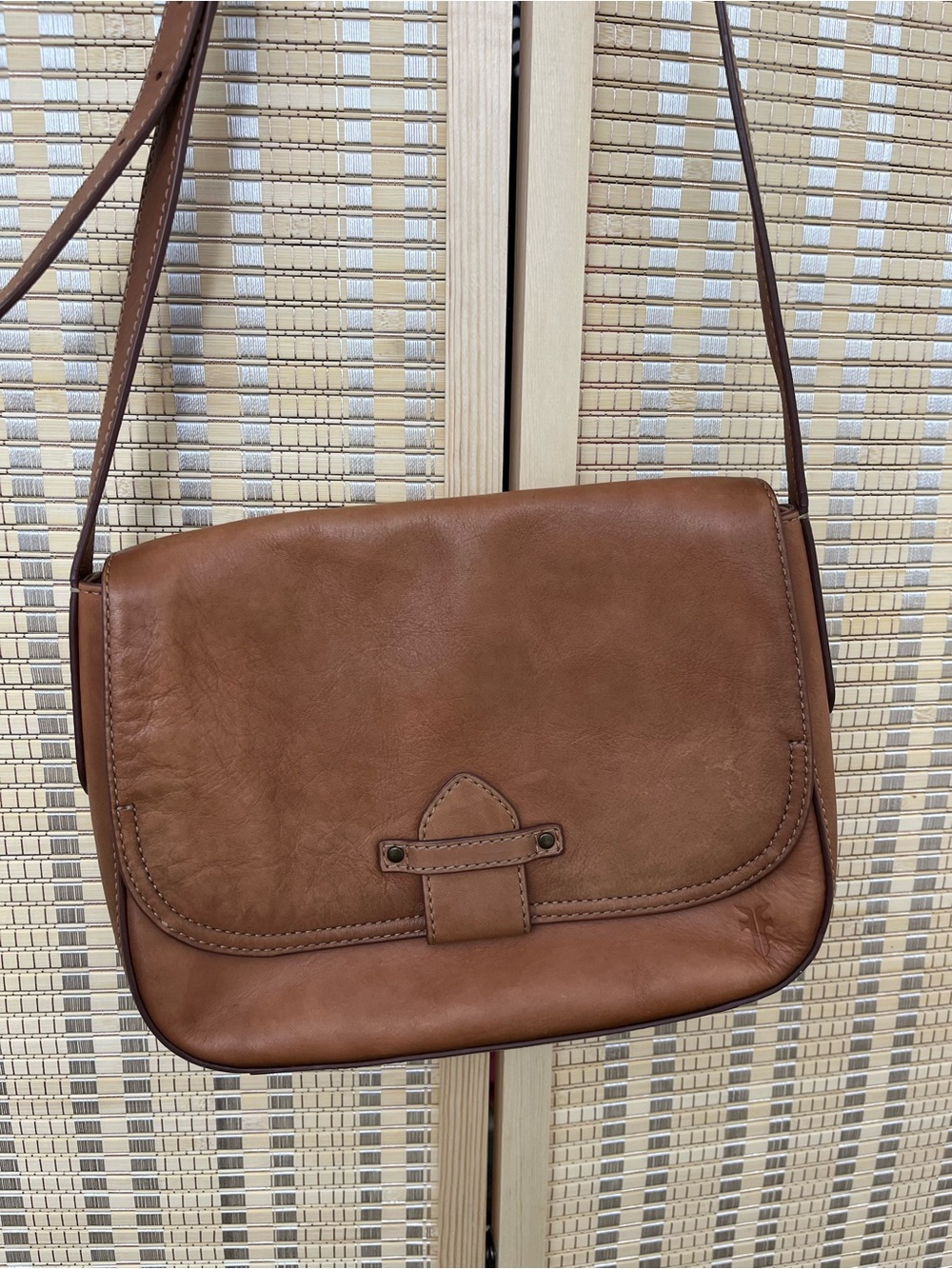 Frye Cognac Leather Crossbody Bag 10x8x2.5